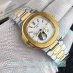 Fast Shipping Replica Patek Philippe Nautilus White Dial 2-Tone Gold Watch